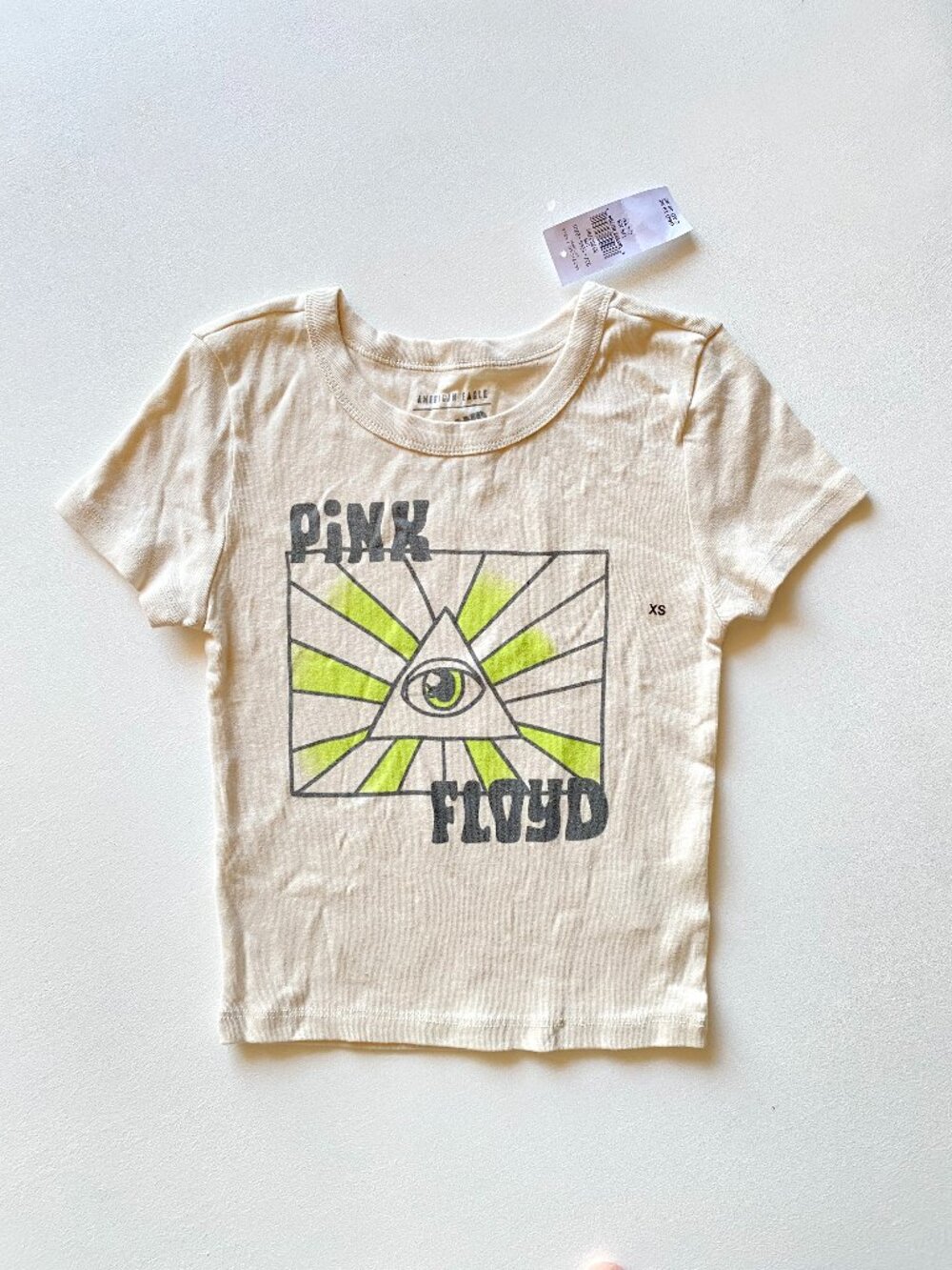 American Eagle Pink Floyd Baby Tee Size XS Short Sleeve
